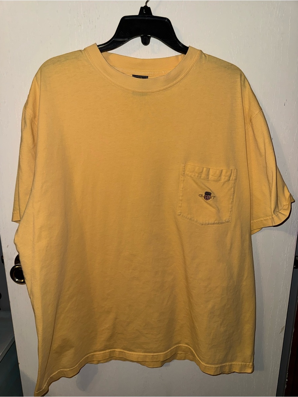 Gant Men's Yellow Pocket Tee - Classic Casual Shirt